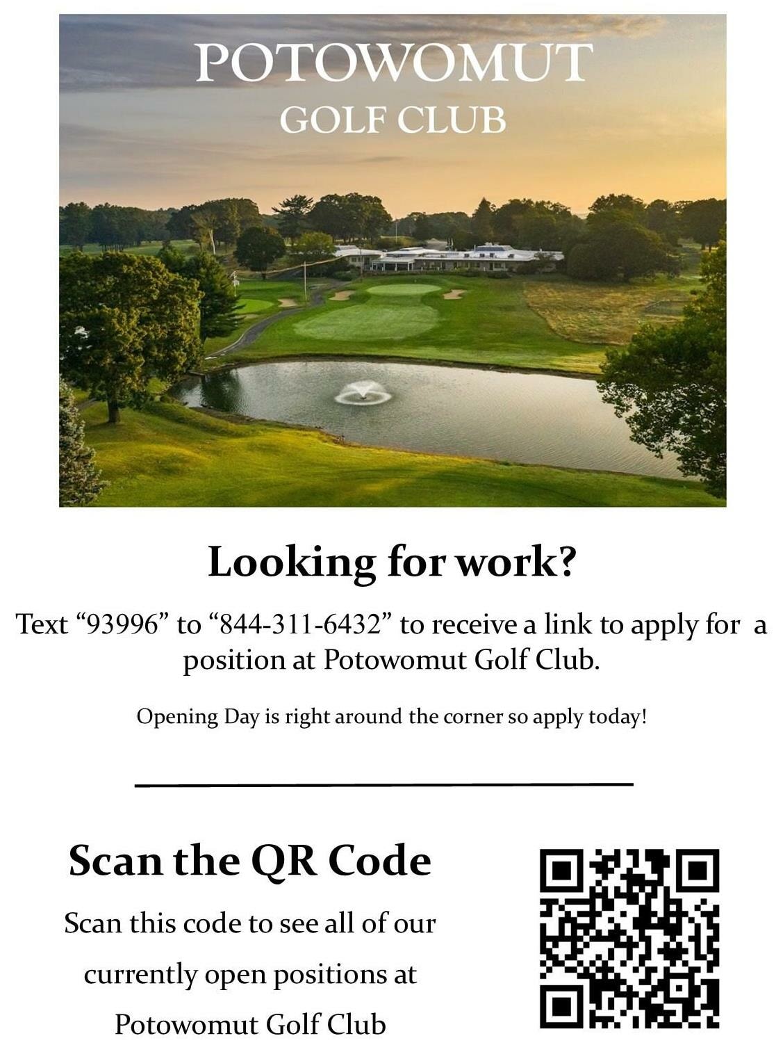 Employment Opportunities Potowomut Golf Club
